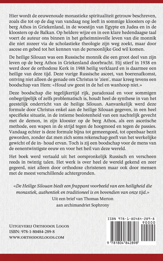 De Heilige Silouan de Athoniet (Hardbound) Backcover